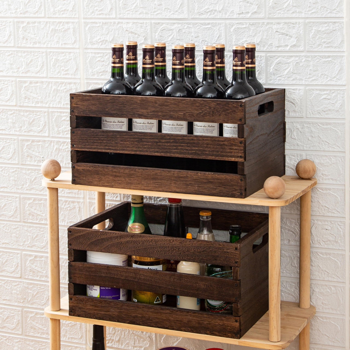 JIANGRENMU multipurpose wood crate ideal for books or decor.