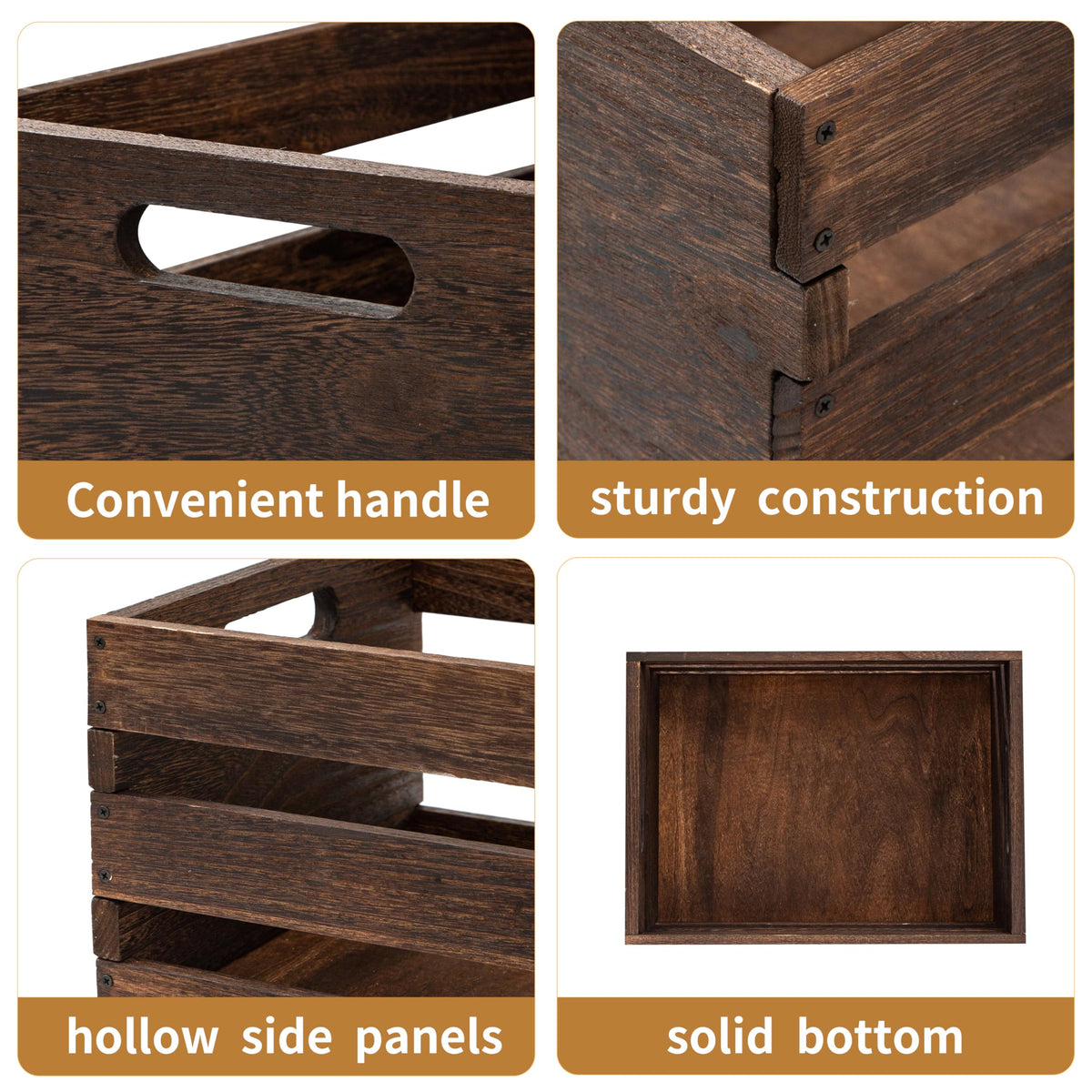 JIANGRENMU sturdy wood crate with reinforced corners for long-term use.
