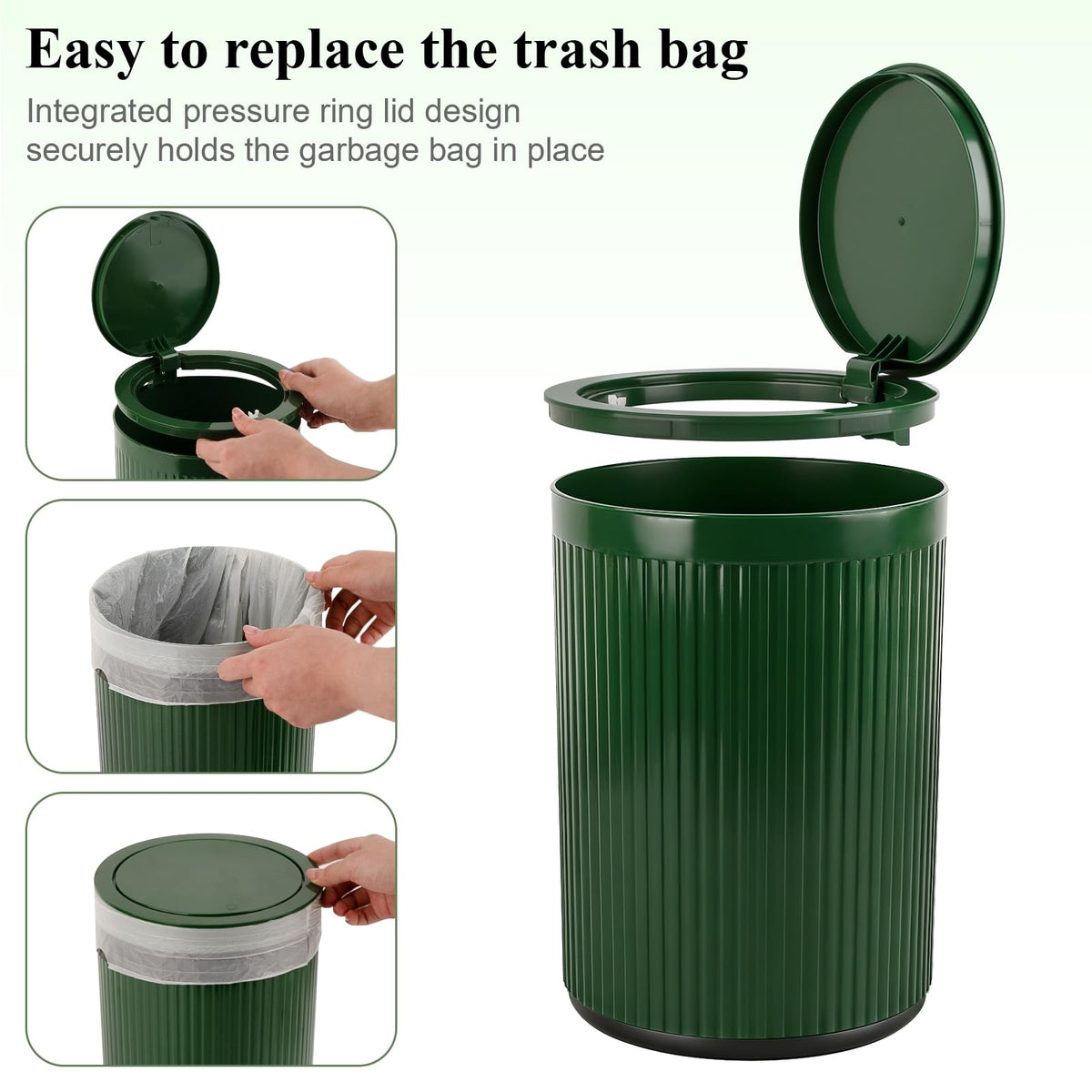 JiatuA includes 3 rolls of standard trash bags for immediate use