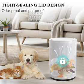 JiatuA bathroom trash can with lid maintains a clean odor controlled area