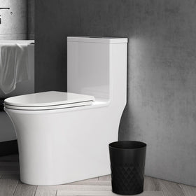JiatuA diamond-pattern waste basket blends with modern home office decor.