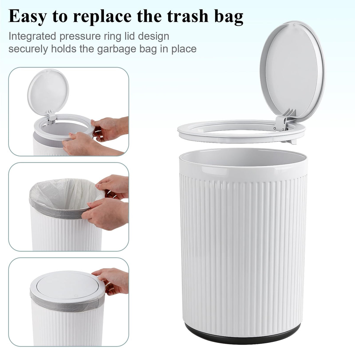 JiatuA easy bag retainer system speeds up bag changes and cleanup