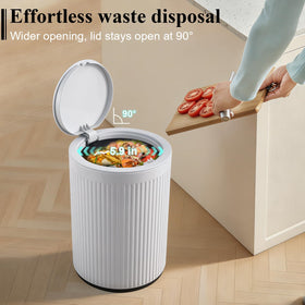 JiatuA pet proof trash can helps deter rummaging and odors