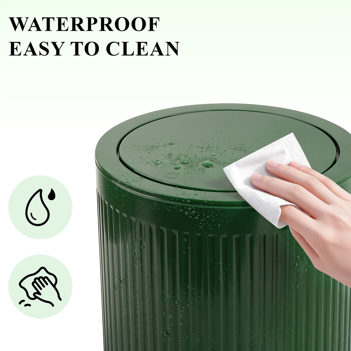 JiatuA round trash can with vertical stripe design to match decor