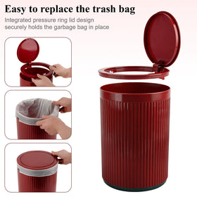 JiatuA versatile red trash bin for kitchen and dorm rooms.