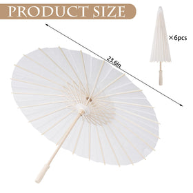 jiebor white parasol paper umbrella with 23.6-inch opening ideal for photographs and decor