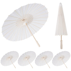 jiebor white parasol umbrella six-pack ready for wedding decor and DIY gifting