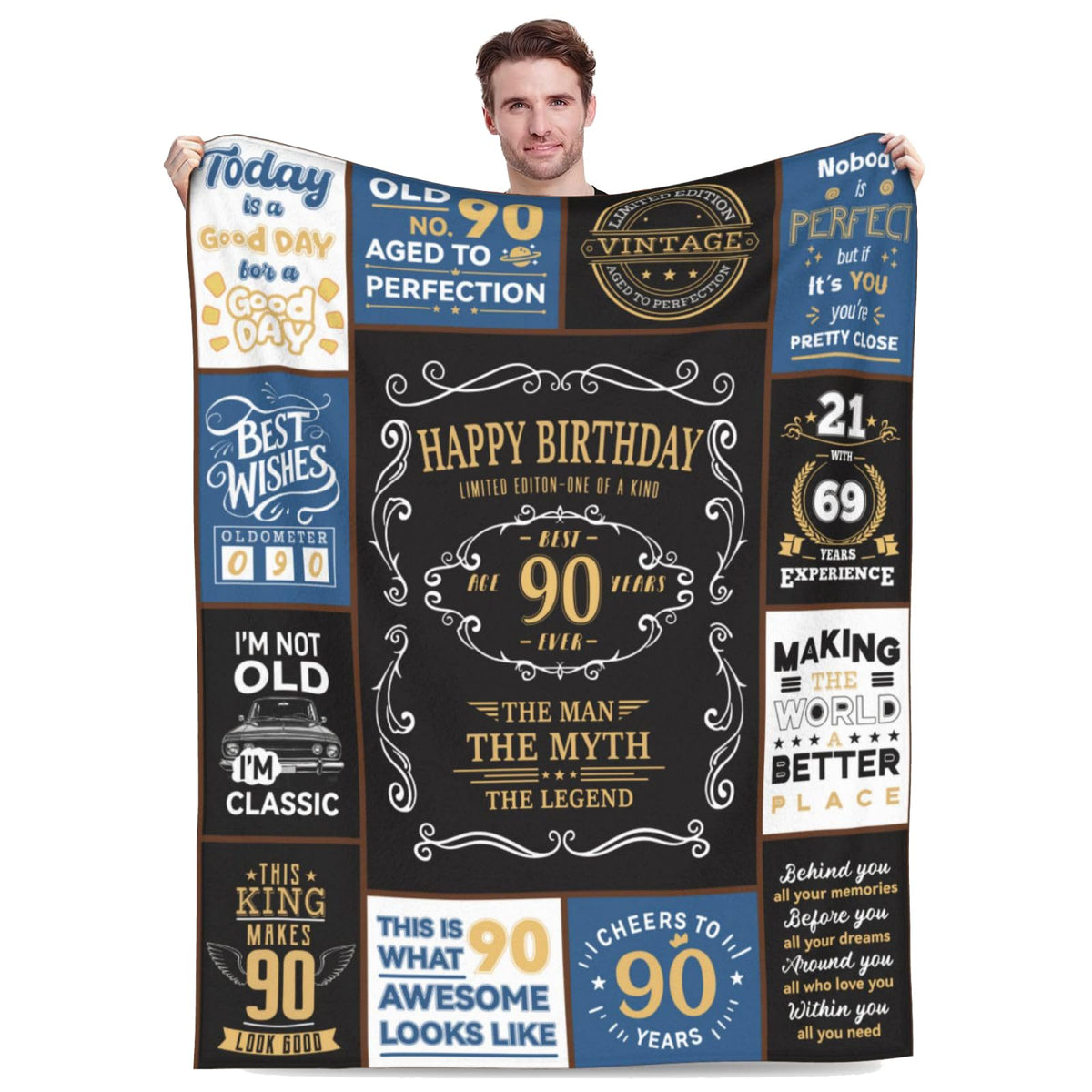 Jieoyfyug 90th blanket, 50x60, soft and cozy for couch snuggling