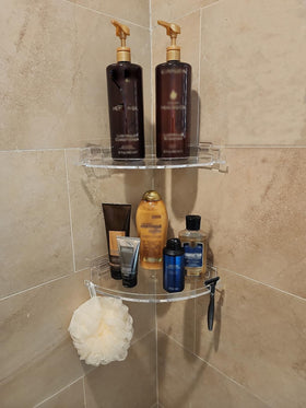 JiePai 2-pack corner organizers for multiple bathroom corners.