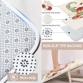  Plush mushroom bath mat provides a soft, non-slip surface after showers.