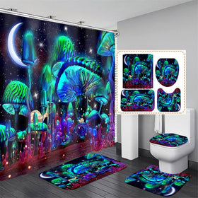 Jieprom mushroom curtain with moon and stars print for vibrant decor.