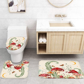 Soft flannel rug from the set adds warmth and colorfast comfort.