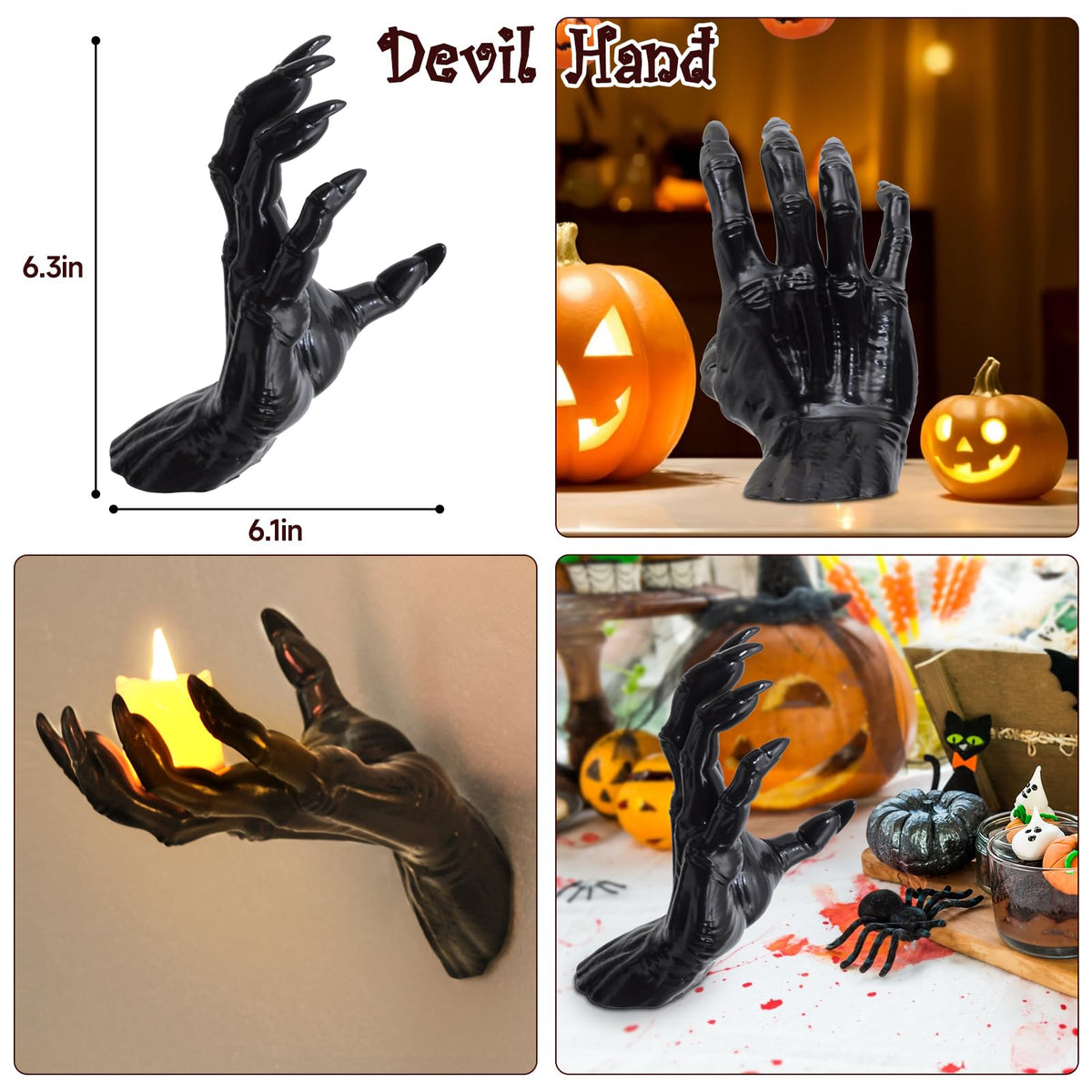 Jiesiity reaching hands with lighted candles, ideal for haunted room decor