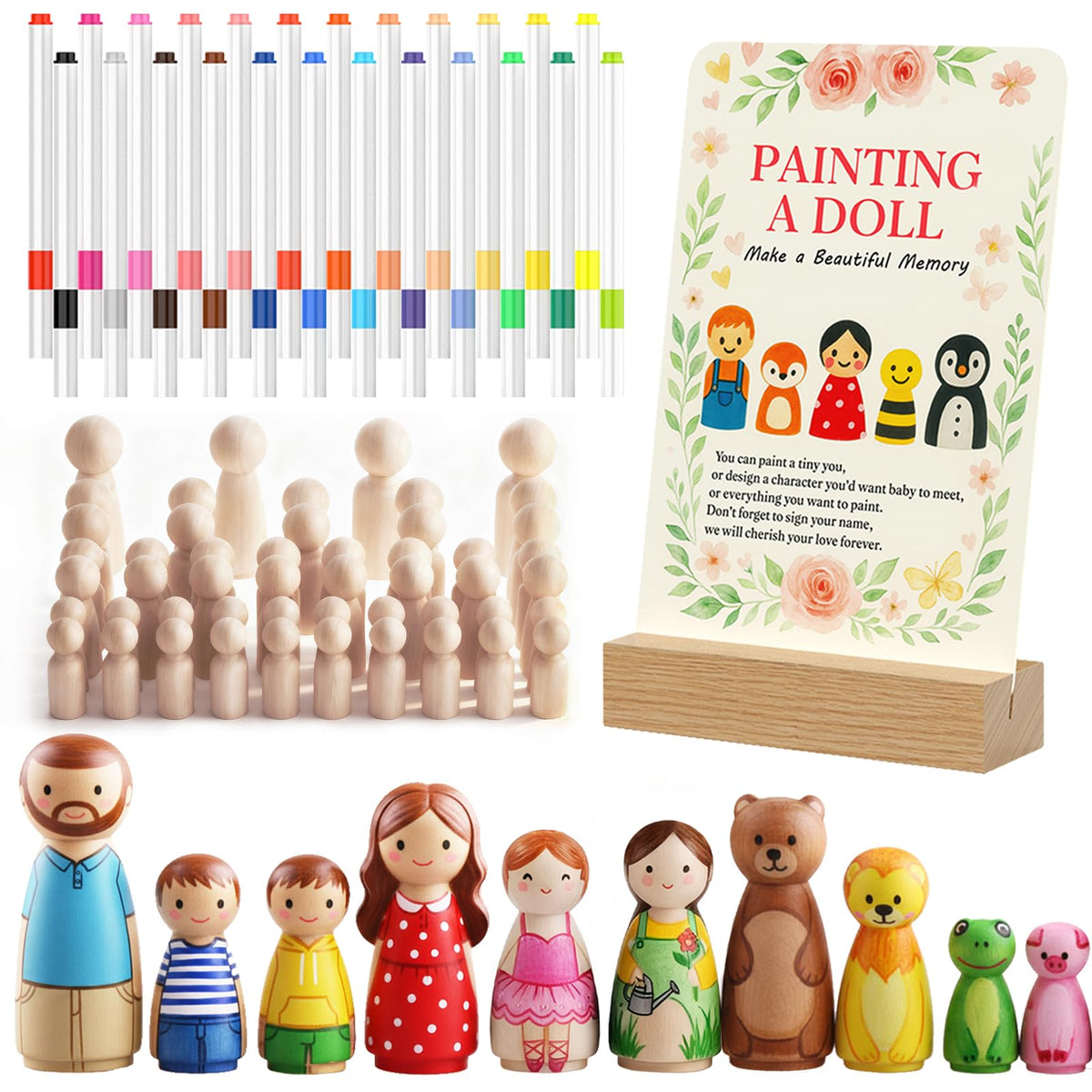 JigJag baby shower dolls kit in use for creative keepsakes