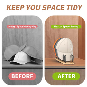 JigJag space-saving hat storage keeps clutter off shelves and surfaces