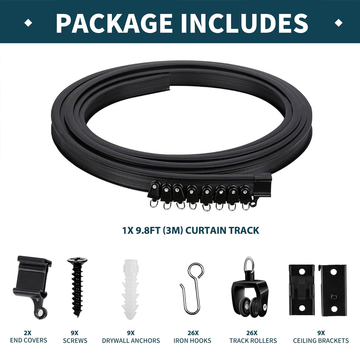 JIHXYER bendable ceiling track in L-shape demonstrates flexible space customization.