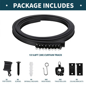 JIHXYER bendable ceiling track in L-shape demonstrates flexible space customization.