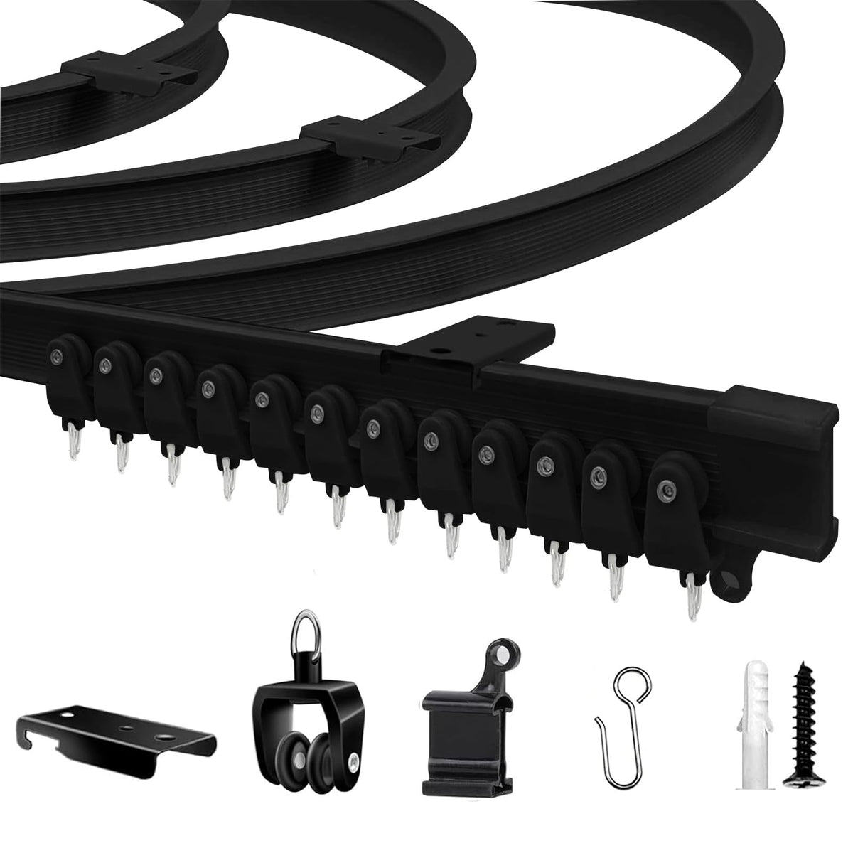 JIHXYER ceiling curtain track 16.4ft package for simple ceiling mounting.
