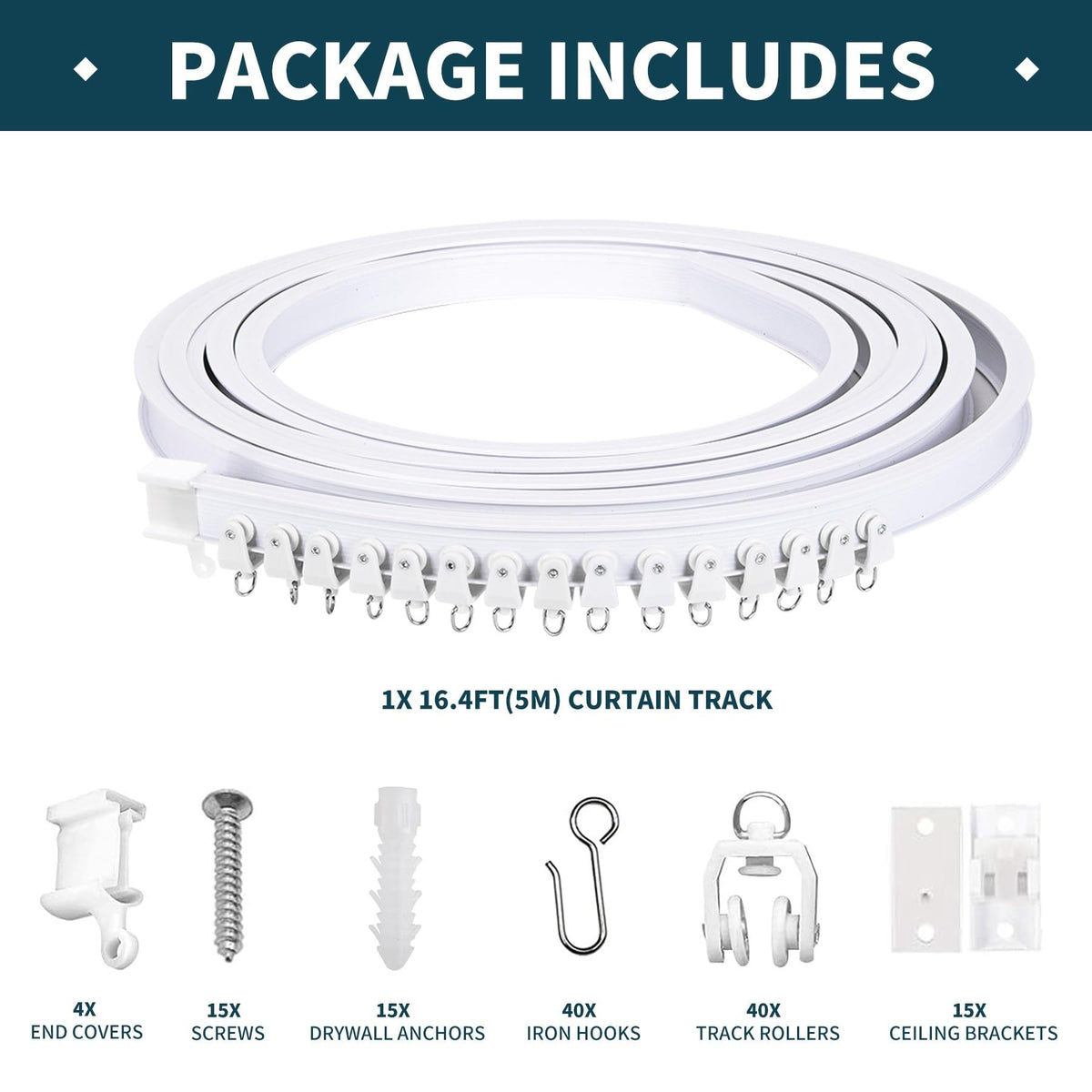 JIHXYER flexible curtain track bendable shape enables custom layouts.