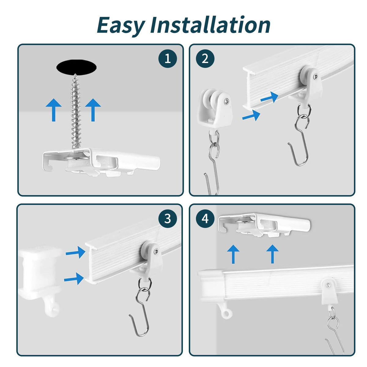 JIHXYER smooth rollers curtain system glide quietly during use.