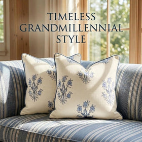 Jillien Harbor The Mary pillow cover back view mirroring the front design for balanced styling