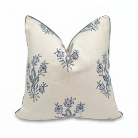 Jillien Harbor The Mary front view with periwinkle floral pattern for a fresh living room accent
