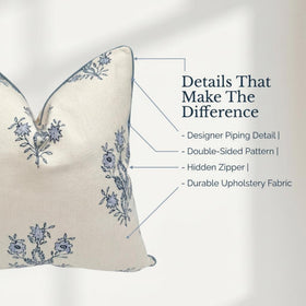 Jillien Harbor The Mary blue piping trim adds subtle contrast to decor