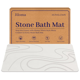 Jiloma stone bath mat absorbent texture for quick water pickup and dry feet.