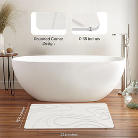 Jiloma stone bath mat fast drying surface keeps the area fresh after showers.