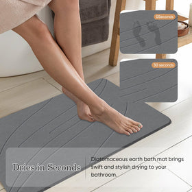 Jiloma Stone Bath Mat with textured surface for extra grip after showers.