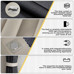 Jilron accordian door curtain adhesive track minimizes gaps for steadier light control.