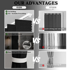 Jilron accordian door curtain installation demonstrates magnetic strips and easy setup.