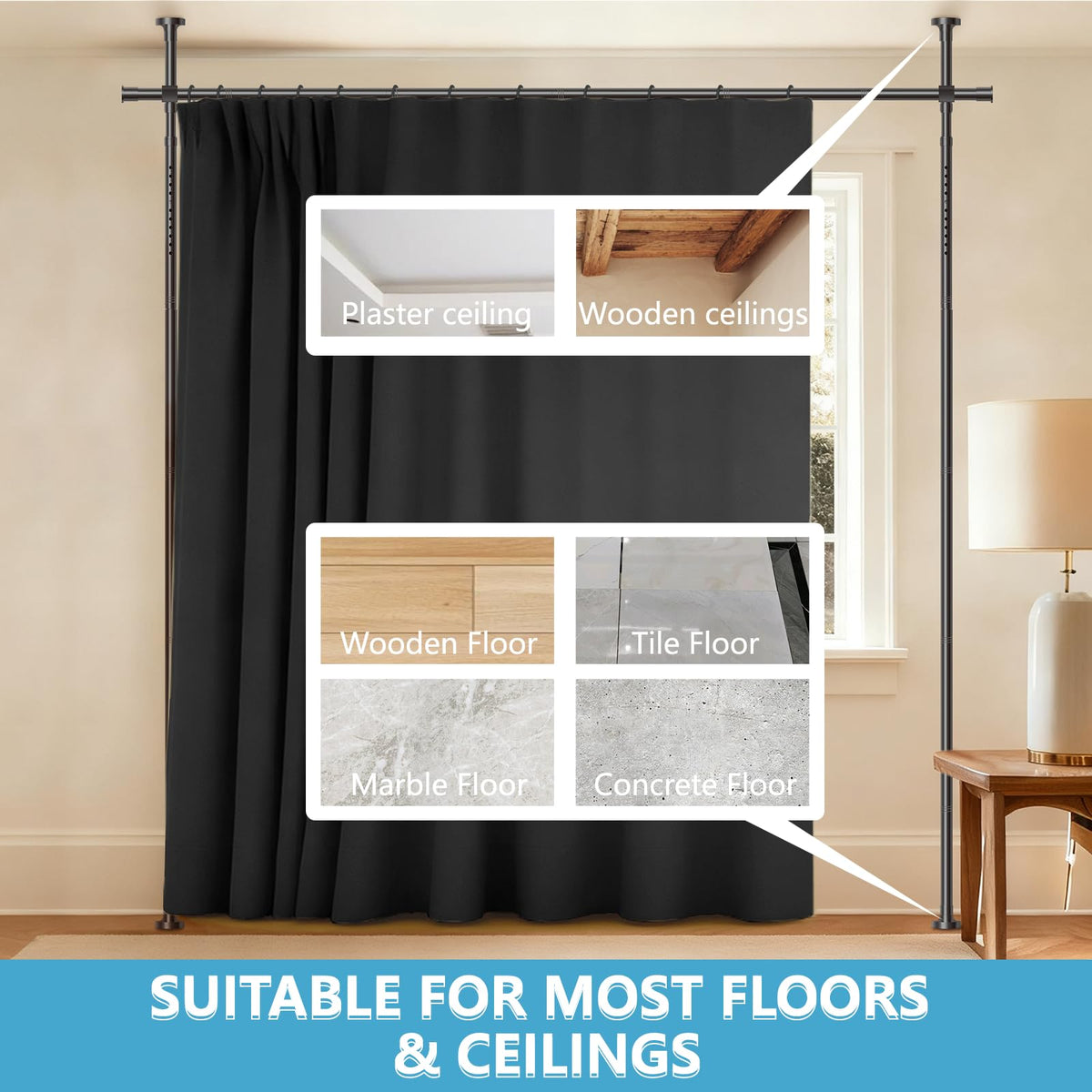 JILRON easy-mounting kit enables quick setup without wall damage.