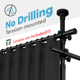 Jilron adjustable brackets enable tool-free installation between walls.