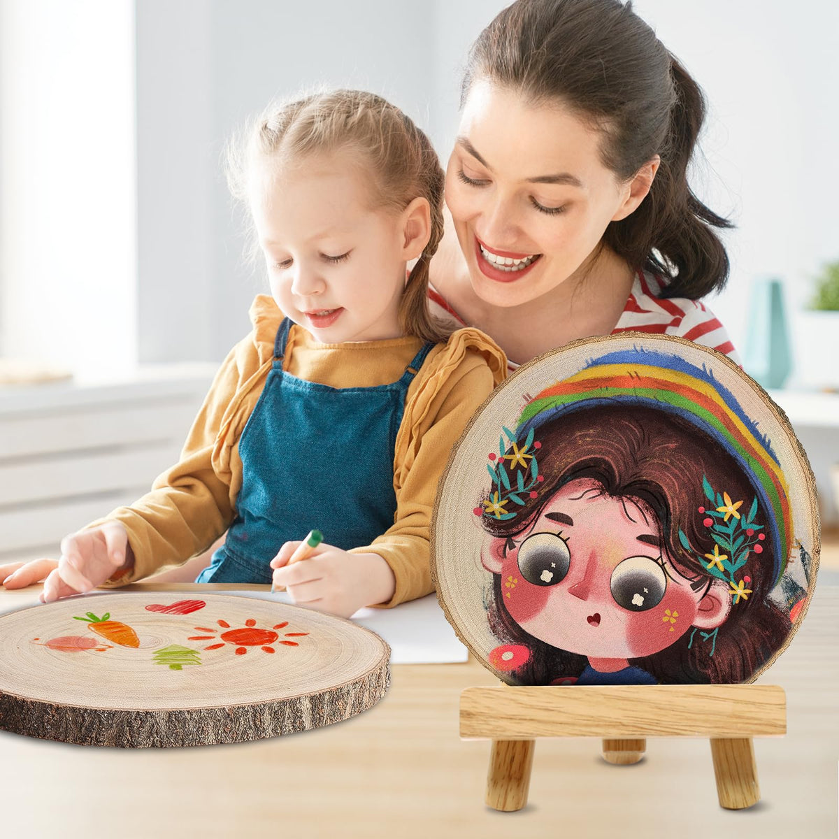 JILTWO paulownia wood slices showcasing lightweight, smooth surface for crafts