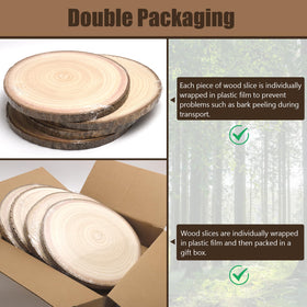 JILTWO wood slices reveal tree rings and texture for natural crafts