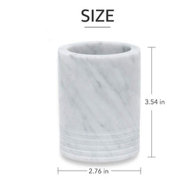 JIMEI marble makeup brush holder keeps vanity tidy with premium stone.