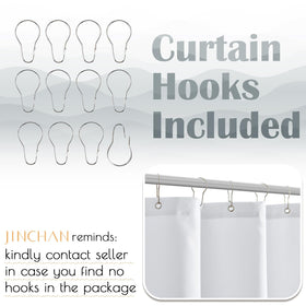 Jinchan 70x72 inch curtain demonstrates broad fit for most tubs