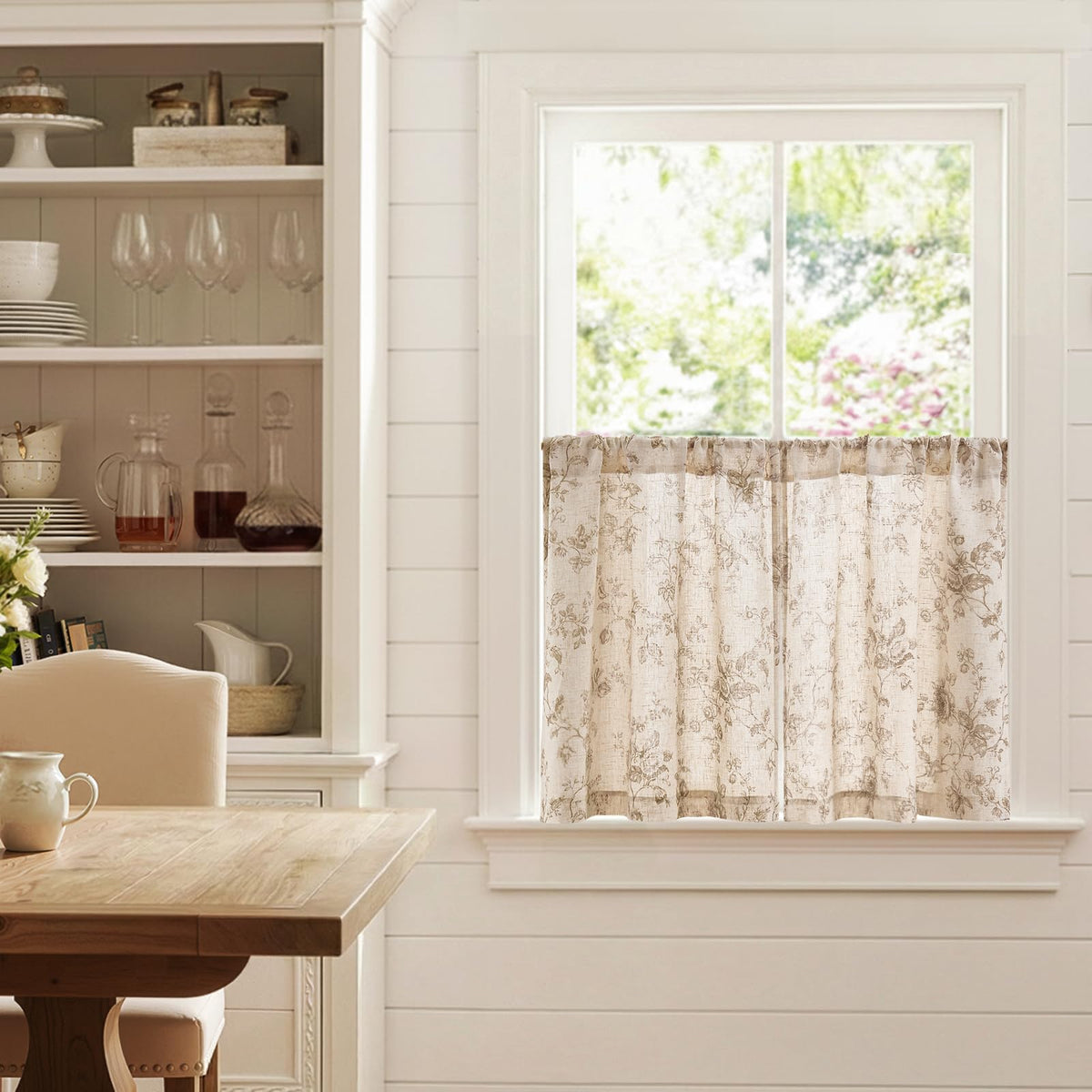 Jinchan Amlie floral curtains demonstrate light filtering for a warm, cozy glow