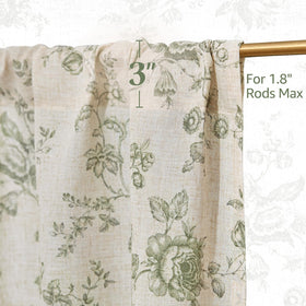 Jinchan Amlie rod-pocket curtains sage green designed for quick setup