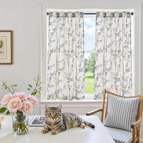 Jinchan back-tab curtains offer a clean, tailored look on any rod.