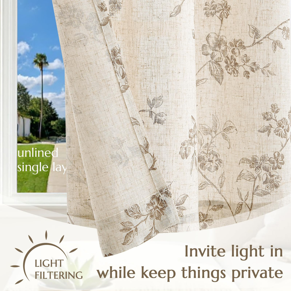 Jinchan versatile curtains suit kitchens, living rooms, and bathrooms with timeless appeal.