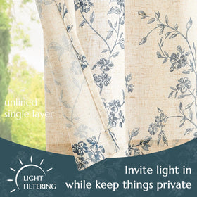 Jinchan floral kitchen curtains, dining area setup, versatile kitchen-to-living use.
