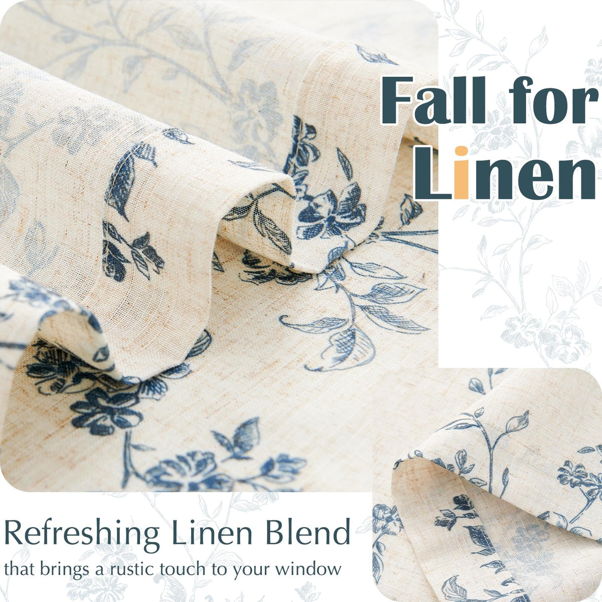 Jinchan floral kitchen curtains, living room or RV setup, privacy and charm.