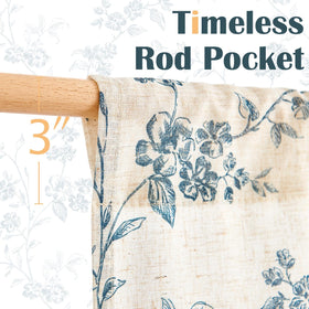 Jinchan floral kitchen curtains, machine-washable care for simple maintenance.