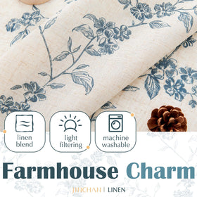 Jinchan floral kitchen curtains, over-sink arrangement, practical kitchen privacy.