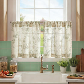 Jinchan floral kitchen curtains closeup of ornamental flowers for subtle color and charm