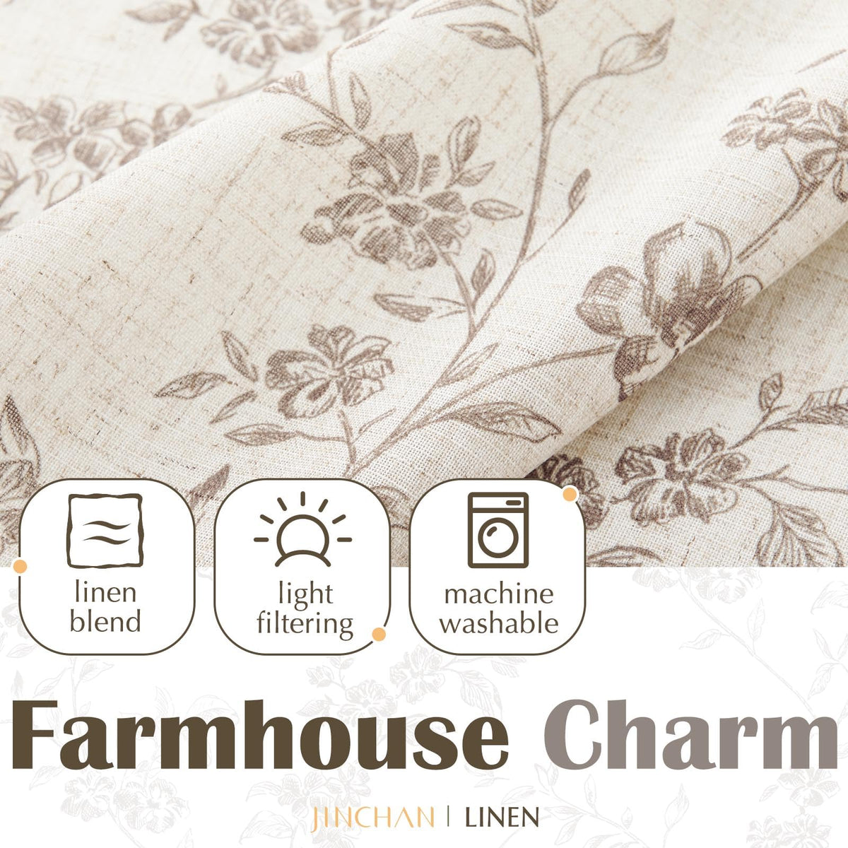 Jinchan floral kitchen curtains kitchen window styling for versatile room use.