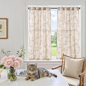 Jinchan Floral Kitchen Curtains pole pocket 3-inch design for easy setup