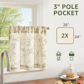 Jinchan floral kitchen curtains privacy view ideal for kitchen windows and cozy spaces